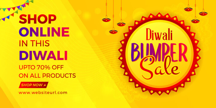 diwali discount sale banner happy diwali online shopping banner diwali bumper sale