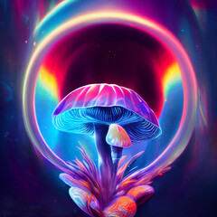 space rainbow mushroom