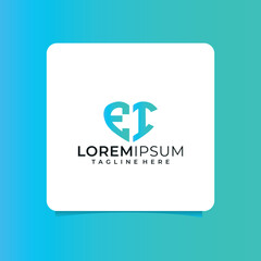 ei letter design for logo and icon.az typography for technology, business and real estate brand.az monogram logo.vector