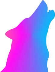 Illustration of a Wolf Head, multicolor gradient