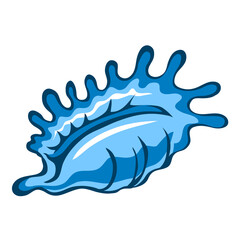 Sea shell. Marine underwater twisted shell. Undersea mollusc. Decoration for women. Cartoon vector illustration isolated on white background. Hand drawn style