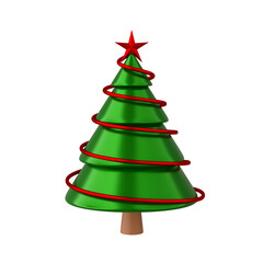 Christmas tree isolated 3d render