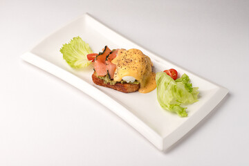 Sandwich, salmon sandwich, food on a white background, isolated
