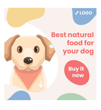 Vet And Food For Dog And Pets Banner Post For Instagram