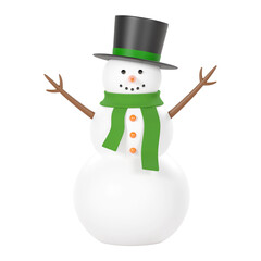 Christmas snowman isolated 3d render