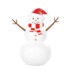 Christmas snowman isolated 3d render