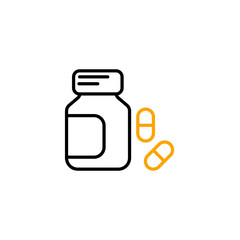 Vitamins, food supplement line icon. Simple element illustration. Vitamins, food supplement concept outline symbol design.