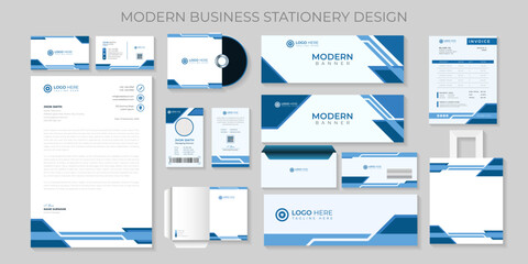Fototapeta na wymiar Premium Modern corporate Business stationery set template Vector file.