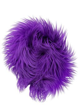 3d rendering fluffy purple abstract png shape isolated on transparent background. Creative hairy element for collages, art decoration for presentation, social media. Trendy realistic shape.