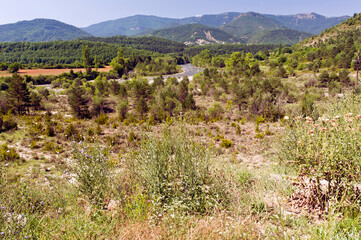 Fototapeta na wymiar Landscape of the Pyrenees in the French and Spanish border area