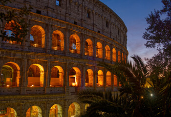 Fototapeta premium The Colosseum located in Rome Italy is an oval amphitheater in the centre of the city. It is the largest ancient amphitheater ever built.