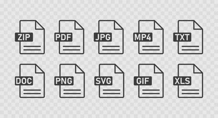 File format icon set style