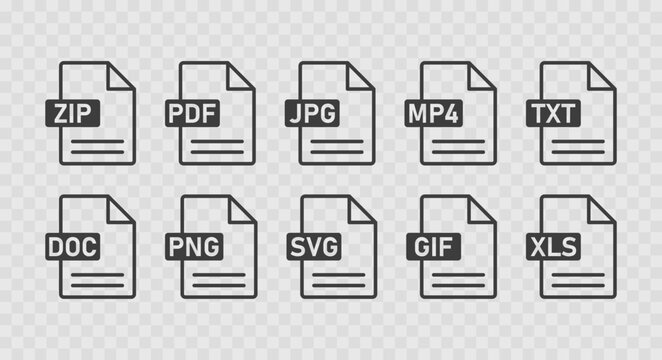 File format icon set style