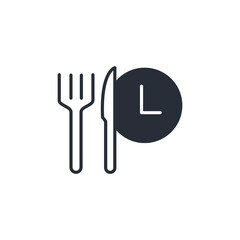 Food time Meal order clock line icon. Simple element illustration. Food time Meal order clock concept outline symbol design.