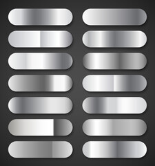 Silver metal gradients vector collection.
