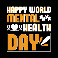 world mental day t shirt design vector