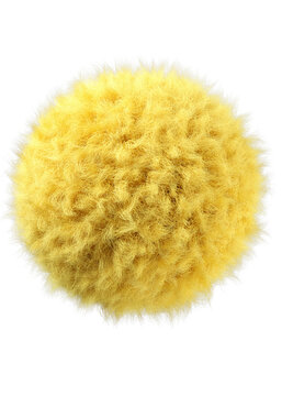3d rendering fluffy yellow abstract png shape isolated on transparent background. Creative hairy element for collages, art decoration for presentation, social media. Trendy realistic shape.