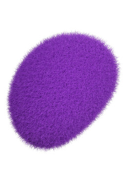 3d rendering fluffy purple abstract png shape isolated on transparent background. Creative hairy element for collages, art decoration for presentation, social media. Trendy realistic shape.