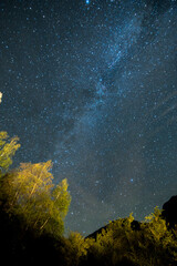 Fototapeta na wymiar Cielo nocturno con la Vía Láctea en los Pirineos.