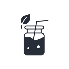 Smoothie and straw line icon. Simple element illustration.  Smoothie and straw concept outline symbol design.