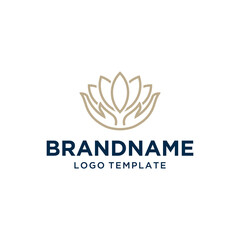 Luxury SPA With Hand Logo Vector Minimlist