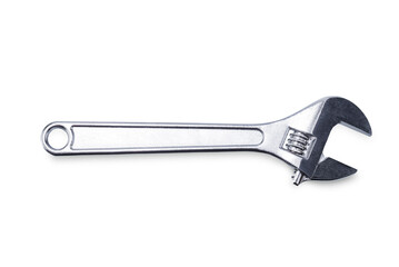 Adjustable wrench on a white isolated background