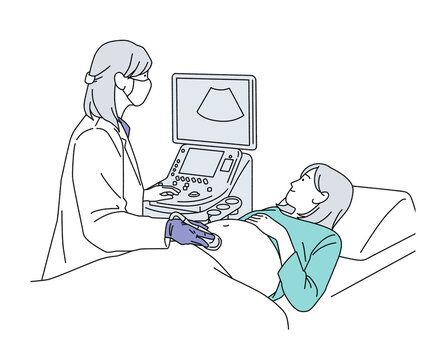 pregnant woman ultrasound scan, medical setting clip art preview