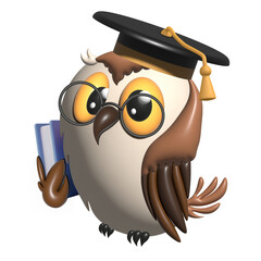 smart owl with book