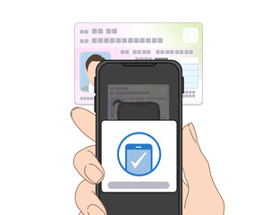 マイナンバーカード スマホ 読み取り イラスト