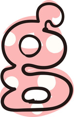 Hand drawn style girlish white dot typographic letter lowercase alphabet