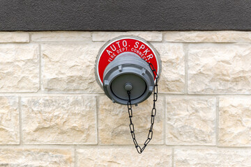 Auto. Spkr. Fire Dept. Connection, automatic sprinkler fire department connection, fire hydrant in...