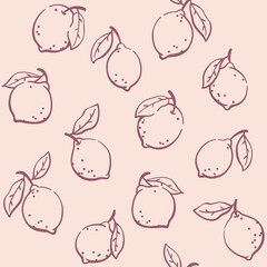 Simple illustration of lemon. Contour vector pattern for clothing, packaging and postcards.