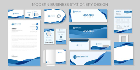 Premium Modern corporate Business stationery set template Vector file.