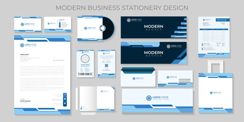Premium Modern corporate Business stationery set template Vector file.