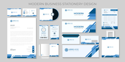 Premium Modern corporate Business stationery set template Vector file.