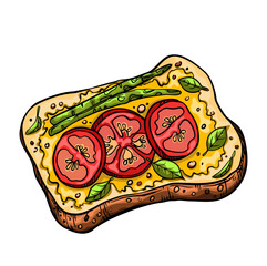 Vegetarian sandwich isolated on a white background