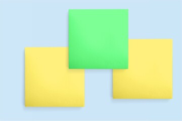 Colorful blank office sticky notes on desk