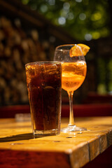 A cocktail at the bar of the restaurant
