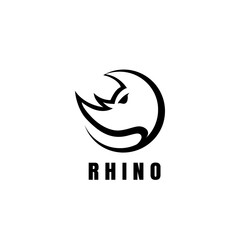 rhino circle logo template design