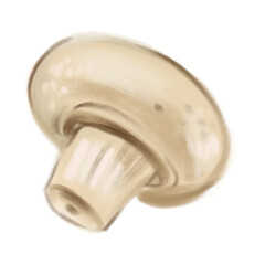 Watercolor mushroom. Organic food. Gouache or oil on canvas