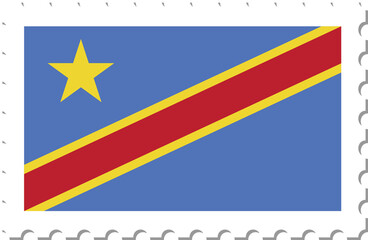 Republic of the Congo flag postage stamp.