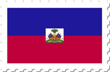 Naklejka premium Haiti flag postage stamp.