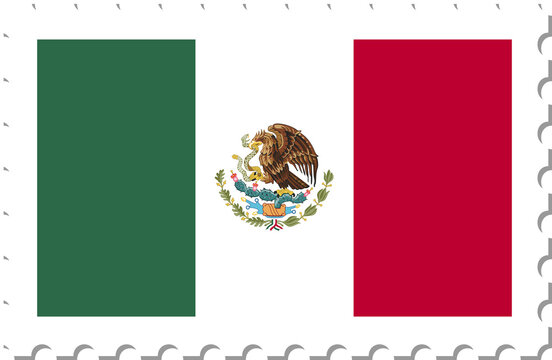 Mexico Flag Postage Stamp.