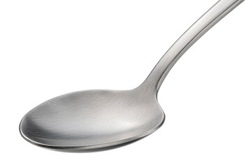 Metal spoon isolated on white background, full depth of field
