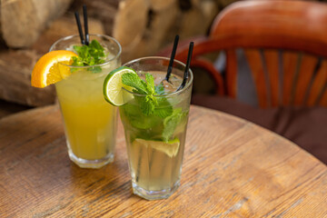 A cocktail at the bar of the restaurant
