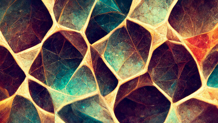 Illustration background of a beautiful fractal pattern like a jewel