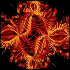 flaming red-hot lava spiral pattern and design