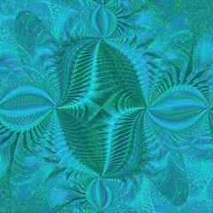 creative fractal in shades of turquoise blue