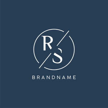 Initial letter RS logo monogram with circle line style