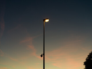 Fototapeta na wymiar street lamp at sunset